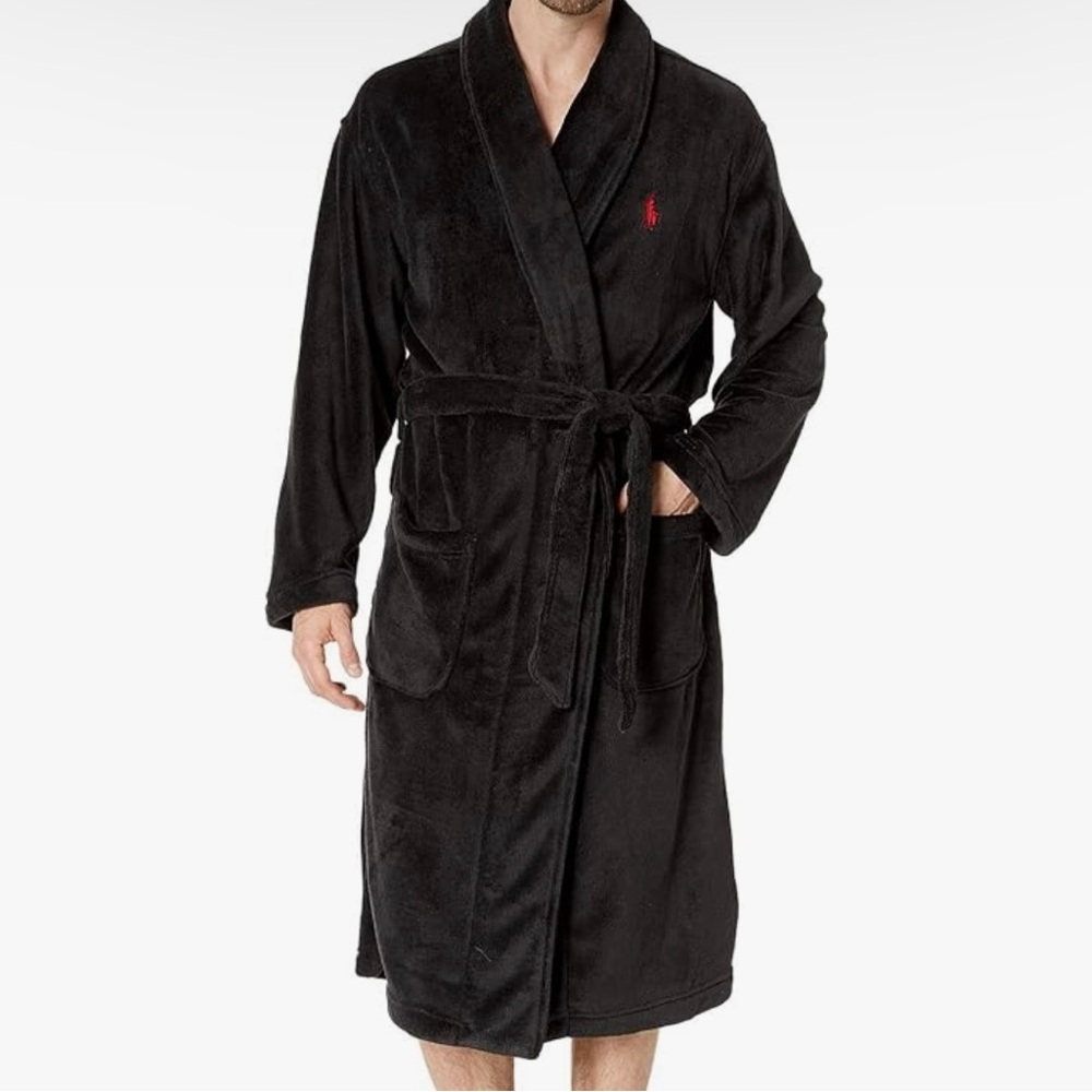 POLO RALPH LAUREN Mens Microfiber Plush RobeBathrobe